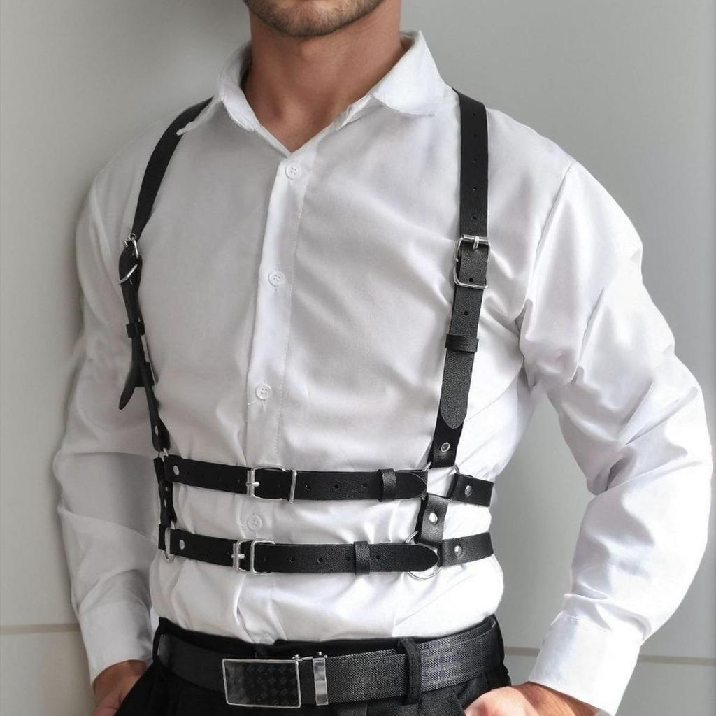 European & American Fashion Kpop Leather Harness Streetwear