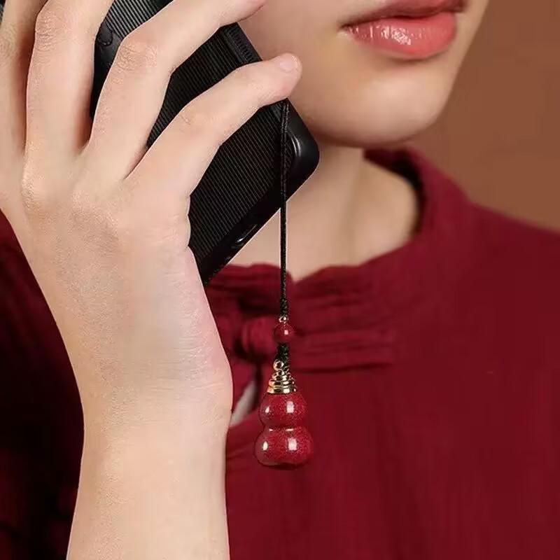 Подвеска-тыква из киновари с открывающейся бутылочкой для удачи и пурпурного золотого песка, женская цепочка-шарм для ключиц и мобильного телефона. Empty Bottle