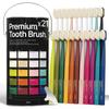 HETRAS Premium Toothbrush 21pcs Soft Dual Fine Bristles with Tongue Cleaner & Toothbrush Caps