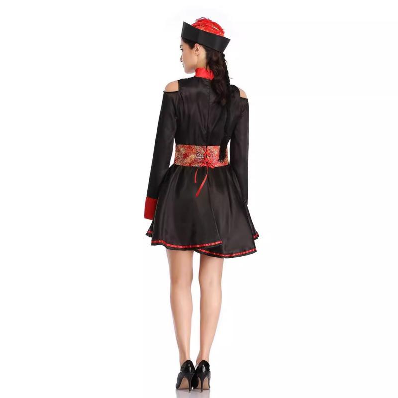 Zombie Vampyr Vintage Brodert Trykt Halloween Zombie Kostyme Kjole