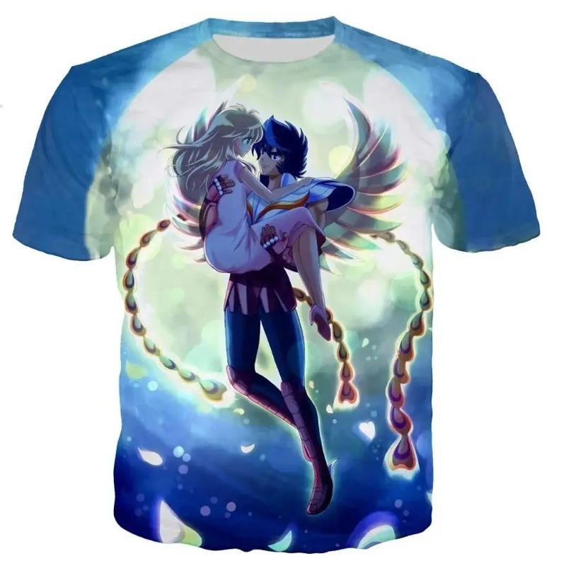 Anime The Knights of The Zodiac Saint Seiya 3D Printed T Shirt For Men Women Short Sleeve Harajuku Style Tops Trend Kid Y2k Tees