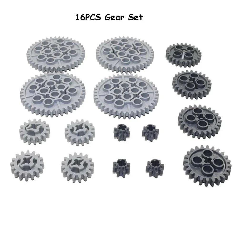 Legoeds-compatible Technical Tracks and Wheels Pack Gears and Axle Set Tank Chain Crawler for 3711 3873 57518 88323 15379 14696