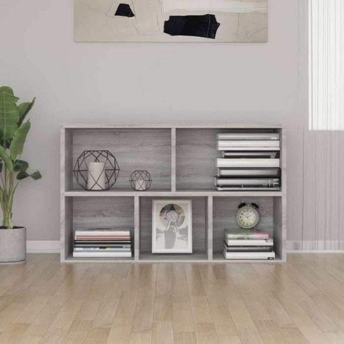 VidaXL Bibliothèque-Buffet sonoma gris 50x25x80 cm bois d'ingénierie 826612