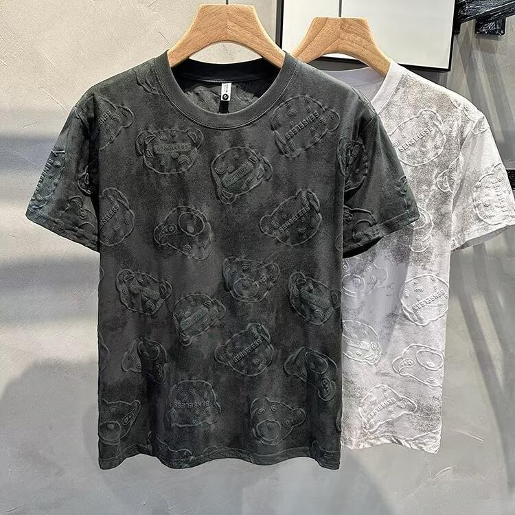 Men's Trendy European Style Camouflage Print Slim-Fit Crewneck T-Shirt