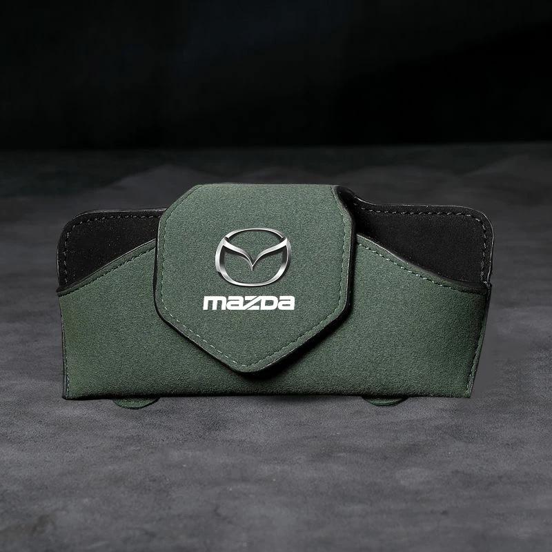 2025 Heißer Auto-Sonnenschutz Brillenetui Sonnenbrillenclip Karten-Ticket-Halter für Mazda 6 3 CX5 5 2 323 CX7 Demio Atenza Axela MX30 CX30
