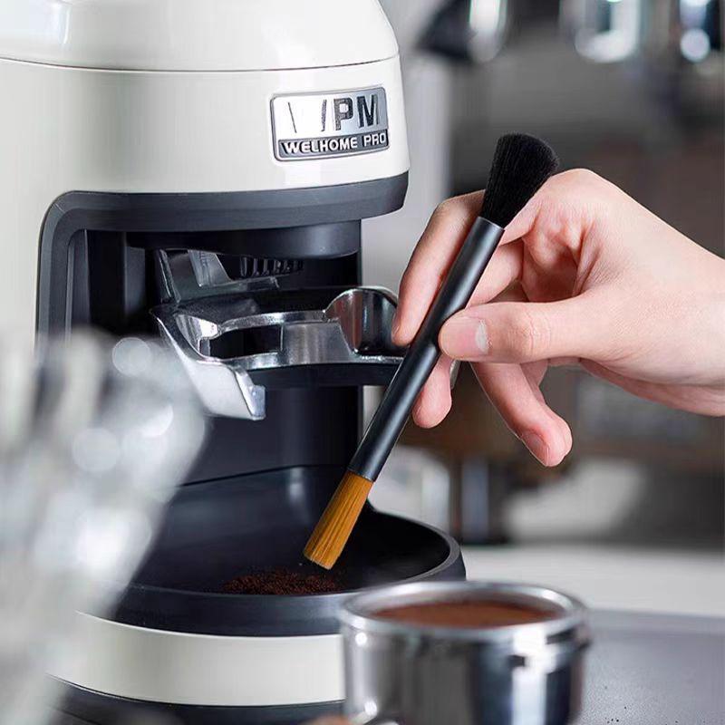 Dual-Head Coffee Grinder & Machine Cleaning Brush with Aluminum Handle