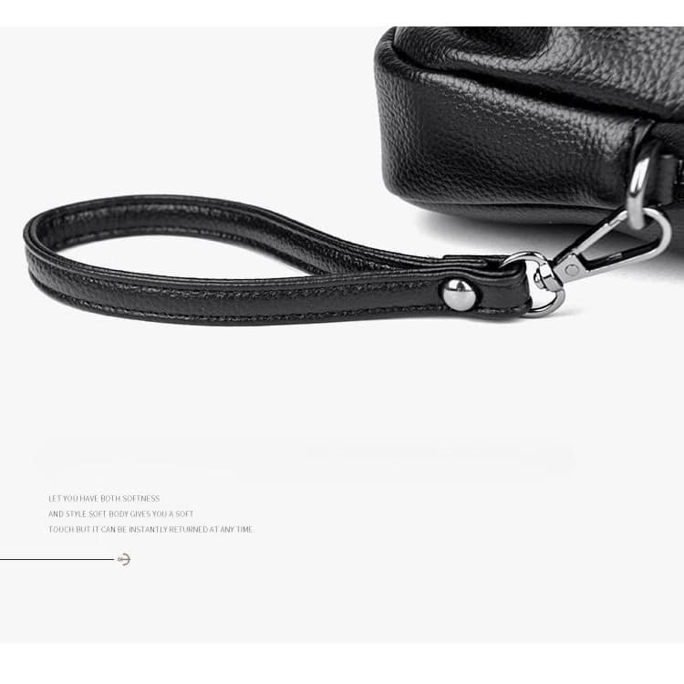 Lychee Pattern Soft Leather Messenger Bag Female