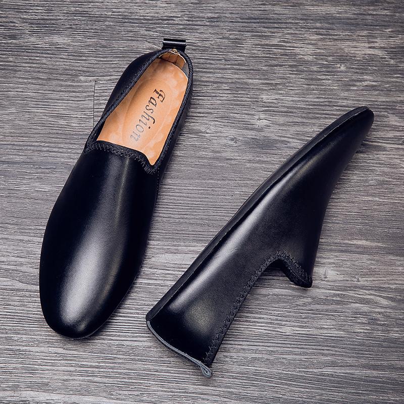 Fashion Genuine Leather Mens Casual Shoes Fashion Man Loafers Handmade Moccasins Outdoor Slip on Men Flats Elegantes Male Driving Shoes
