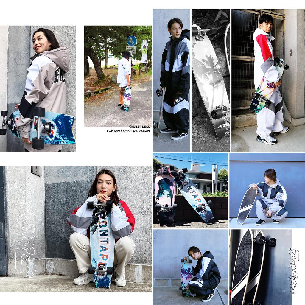 PONTAPES Skateboard Cruiser Complete Deck 30 Inches Available In 3 Designs Surfing Adult Skateboard Cruiser Deck Complete Product Beginner POSKT-5050C