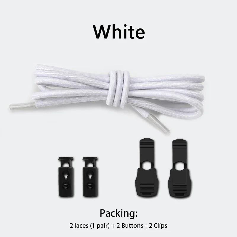 Elastic Laces Sneakers Tennis Lock Shoelaces Without Ties Adult Kids Unisex Round Shoelace Rubber Bands Shoe Accesories 1Pair