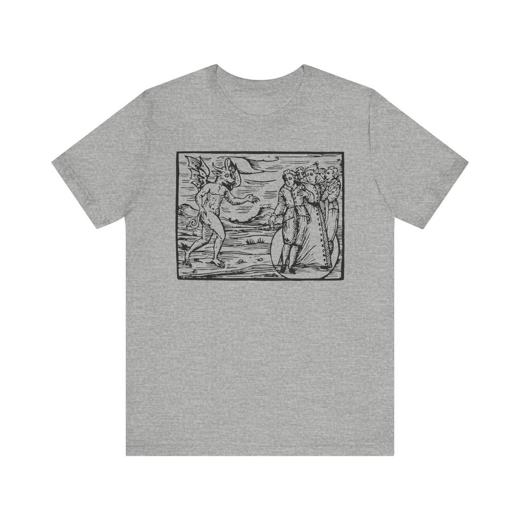 Awaken The Devil Mysterious Woodcut Shirt Vintage Voodoo T-shirt Black Magic T-shirt Horror Gothic T-shirt Unisex Short-sleeved