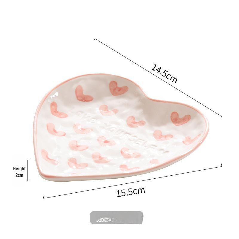 Ceașcă de cafea ceramică Fată Drăguță cu Farfurioară - Design Roz Iubire Pictat Manual