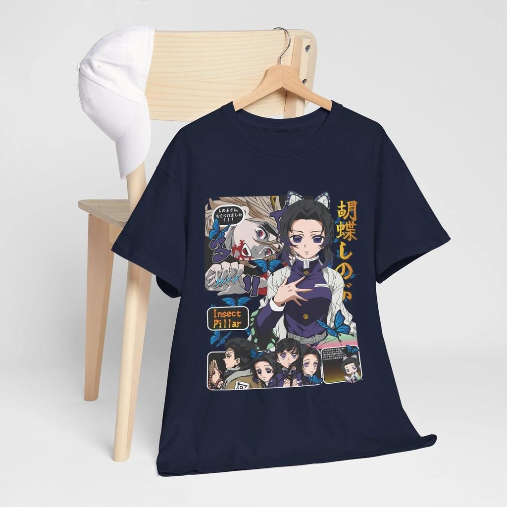 2026 Summer Demon Slayer Anime Shinobu Kochō Printed Loose Shortsleeved Pure Cotton Childrens Tshirt Unisex Casual Loose Y2k