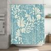 Vintage Blue White Flower Decorative Shower Curtain for Bathroom Home Decoration Waterproof Removable Modern Design