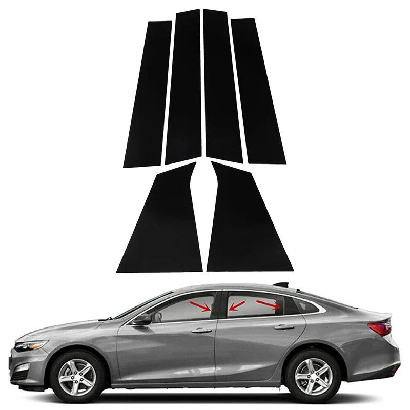 For Chevrolet Malibu 2016 2017 2018 Gloss Black Pillar Posts Window Moulding Door Trim Decor Cover Sticker