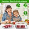 For 2Pcs Deli Meat Container With Lid for Fridge Stackable Bacon Container Clear Food Storage Box with Lid Meal Prep Container F