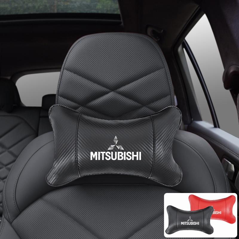 Auto Logo Sitz Kopfstütze Nackenstütze Schutz Kissen Auto Innenraum Für Mitsubishi Eclipse Lancer Outlander Pajero ASX Colt I200 Ex