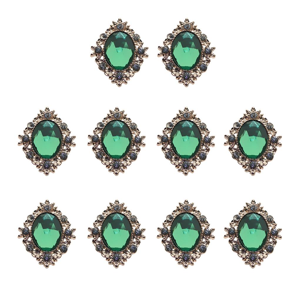 

Craft Rhinestone Button Embellishments Luxury Decorative Accessories for Clothing Bags Headbands Scrapbooking DIY зелений