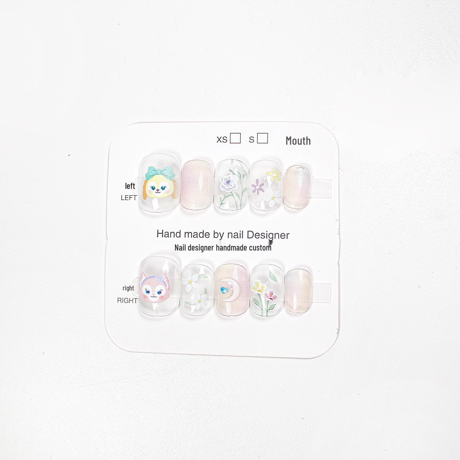 

Наклейки для ногтей Jiaolong Cat Eye Cartoon - Мечтательные, Милые, Съемные кусочки XS