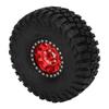 4 Pcs 1.9 Inch RC Rubber Tire with Red Aluminum Alloy Wheel Hub for RC Car Spare Part Repair Accessories