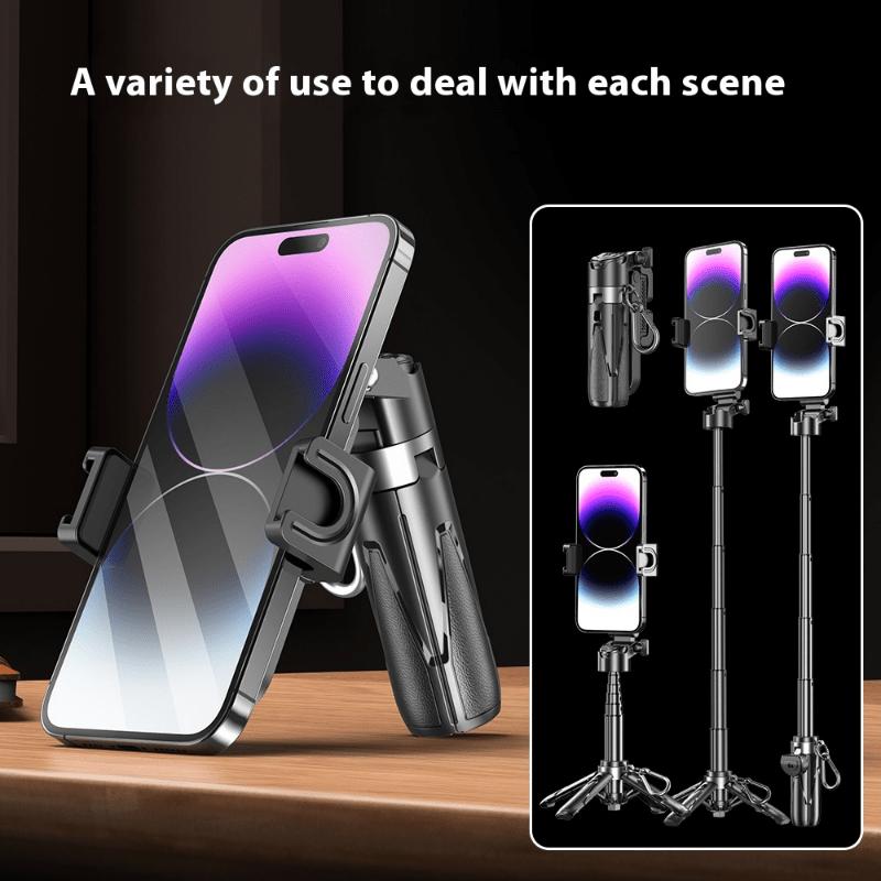 Juhtmevaba Selfie Sticki statiivialus koos kerge Bluetoothi ​​kaugjuhtimispuldi pikendatava statiiviga iPhone'i mobiiltelefonile Tiktok otseülekanne