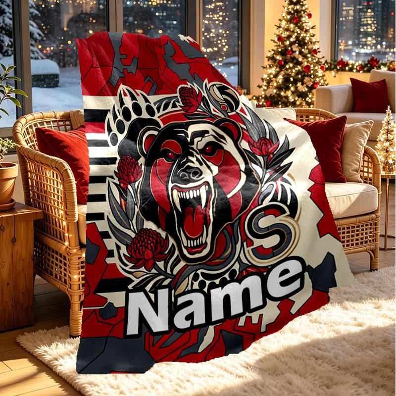 Custom Name Personalized North Sydney Bears Print Blanket, Home Decor, Bedroom, Sofa, Camping, Couch, Gifts for Birthday Christmas