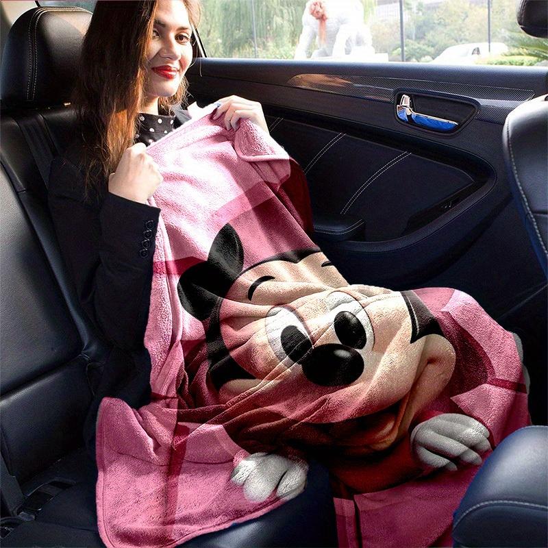 1pc Mickey Mouse Pink Blanket Home Decor, Couch Throw, Outdoor, Gift for All Occasions, Flannel Coverlet, Bedroom, Living Room, Travel
