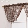 1PC NAPEARL Modern Beaded Jacquard Flower Tulle Curtain Valance for Window Decor