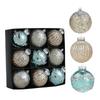 9x Glitter Christmas Ball Ornaments Table Centerpiece Shatterproof Xmas Tree Hanging Decorations for Club Fireplace Bar Festival