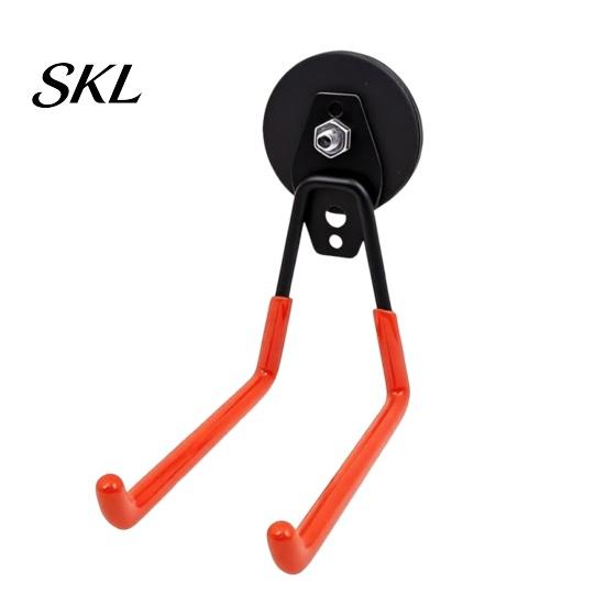 Tool Hanging Magnetic Hooks Double-Claw Hook, Anti-Slip Rubber Coated Garage Hooks, Heavy Strong Magnet for Tools Duty Universal Garden Shovel Trailer