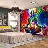 Yoga Meditation Tapestry  Colorful Space Wall Art Spiritual MandalaBeach Blanket for Living Room Dorm Bedroom Home Decor