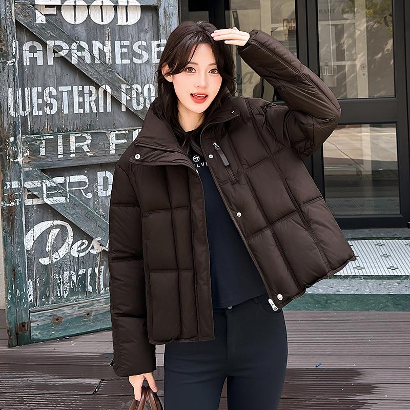 Korean Style Winter Cotton Puffer Jacket for Women - 2026 Collection, Loose Fit, Thickened, Stand Collar, Warm Outerwear.