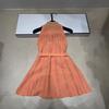 Xiang Family European-Style Summer 2026 Halter Neck Knit Dress with Vertical Stripes