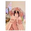 Outono e Inverno Novo Pijama Fofo com Capuz Castorzinho Veludo Coral Pijama de Inverno Feminino Conjunto de Pijama Feminino