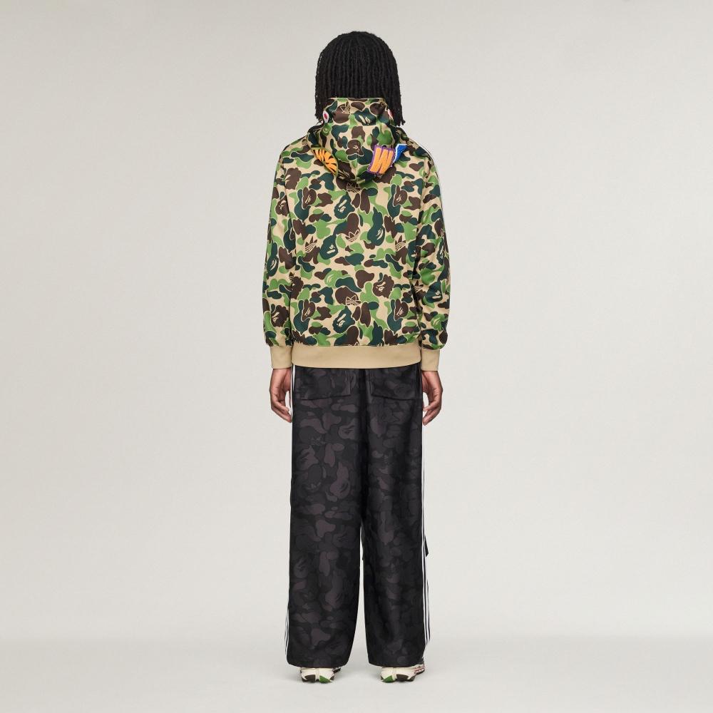 adidas X BAPE Shark Track Hoodie Jacket Crew Green Unisex Outerwear KF4916