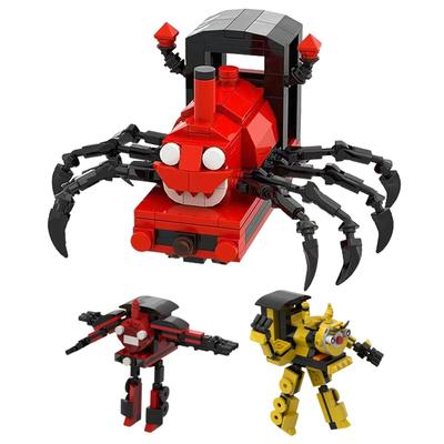 Чарльз Паук Поезд Строительные блоки Набор Ужасы Игра Автомобиль Животные Фигуры Кирпичи Модели Игрушки DIY Блок Дети Подарок
