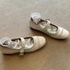Sheepskin Version~ French Gentle Wind Shallow Mouth Rivet Mary Jane Single Shoes Women's Versatile Flat Bottom One Word with Ballet Shoes