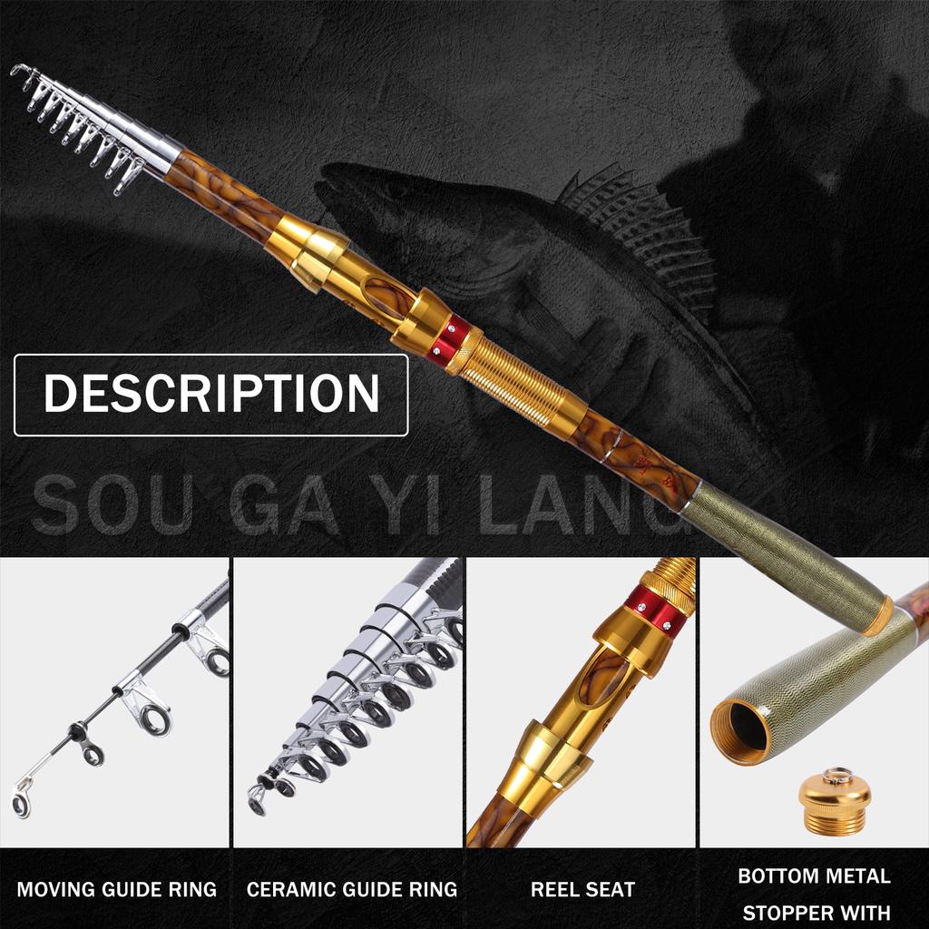 Fishing Rod and Reel Combos 1.8m-2.7m Fishing Rod with 13+1BB Fishing Reel for Carp Fishing Tools
