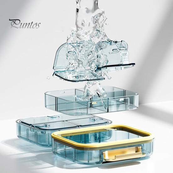 Bärbar pillerlåda Fukt Dammtät Säker stängning Miljövänlig lång livslängd minidispenser för resor