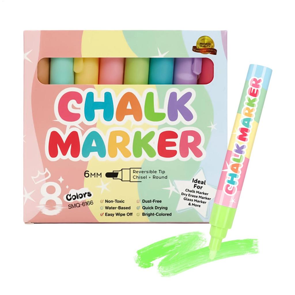 8 Colors Liquid Erasable Chalk Markers Pens  Washable Wet Erase Neon Art Makers for Blackboard Chalkboard Signs Glass Window