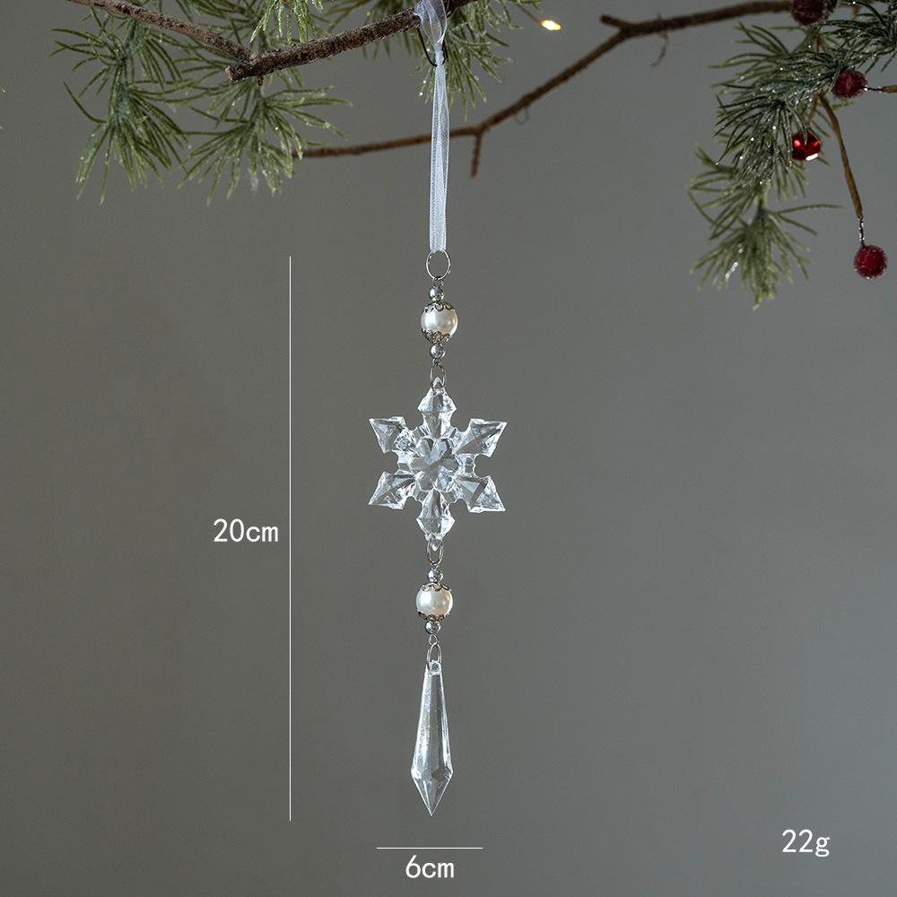 1Pcs Christmas Decoration Crystal Snowflake Hanging Xmas Tree Pendant Ornaments for Home Decor Party 2025 New Year Supplies