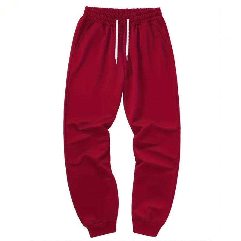 Youth Men Casual Pure Color Trousers Men Sport Jogger Sweatpants