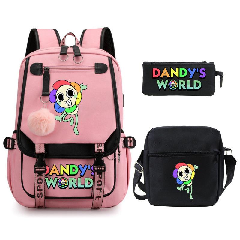 Game Merchandise Elementary And Secondary School Students Fashion Schoolbags Children'S Backpacks Three-Piece Set