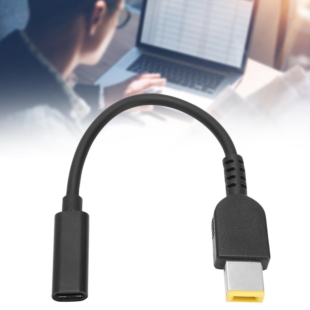 TypeC Female To DC Adapter for Lenovo Power Line Square Port 11 X 5.0mm Male Cable 17cm
