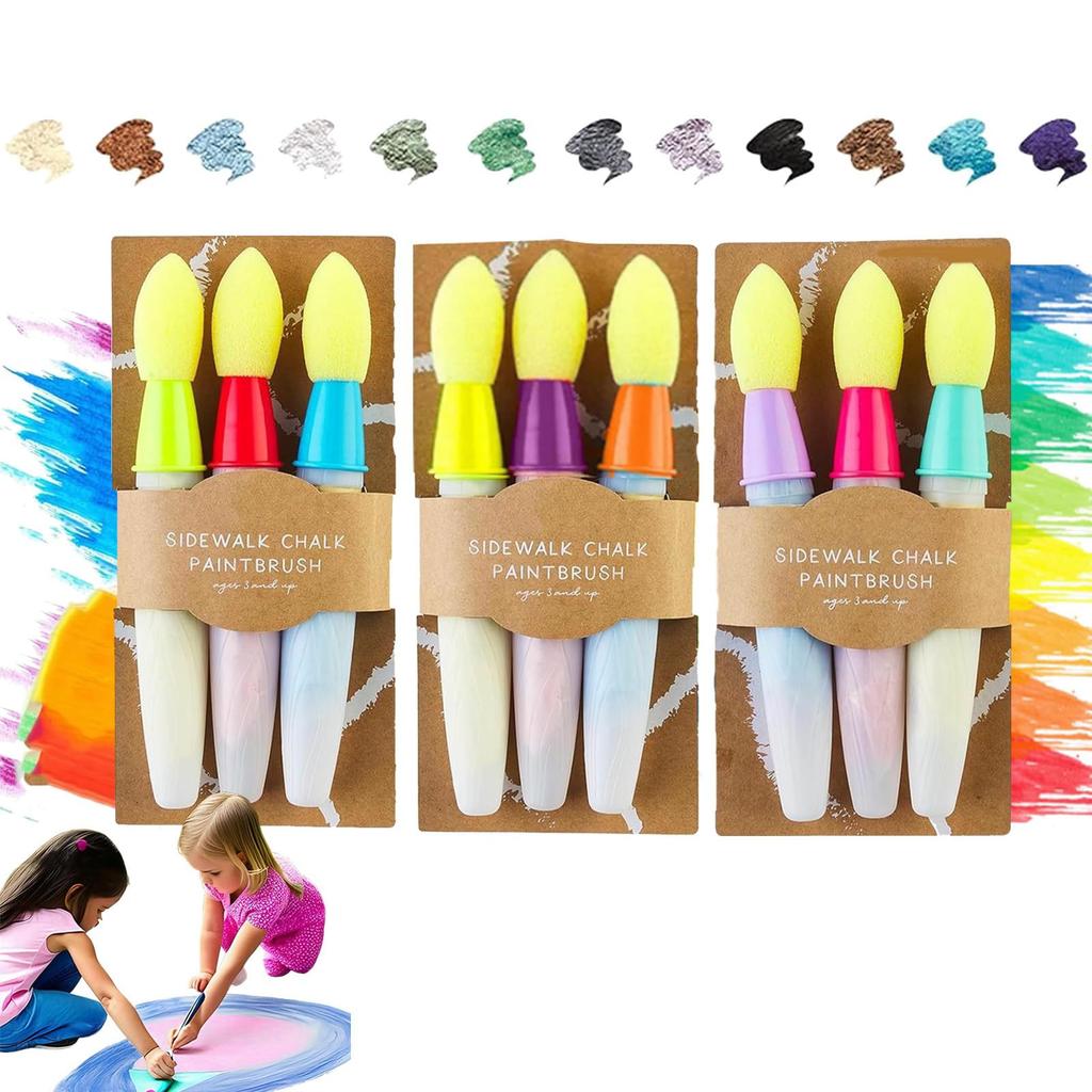 Washable Sidewalk Chalk Paint Brush Set Suitable For Teenagers And Children