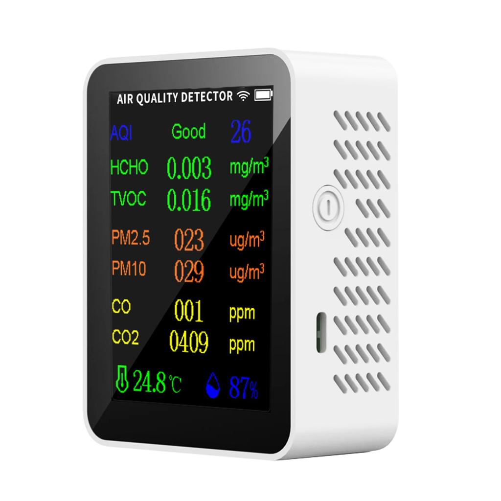 WIFI Luftkvalitetsmätare 10 in1 PM2.5 PM10 HCHO AQI Temperaturfuktighetsmätare