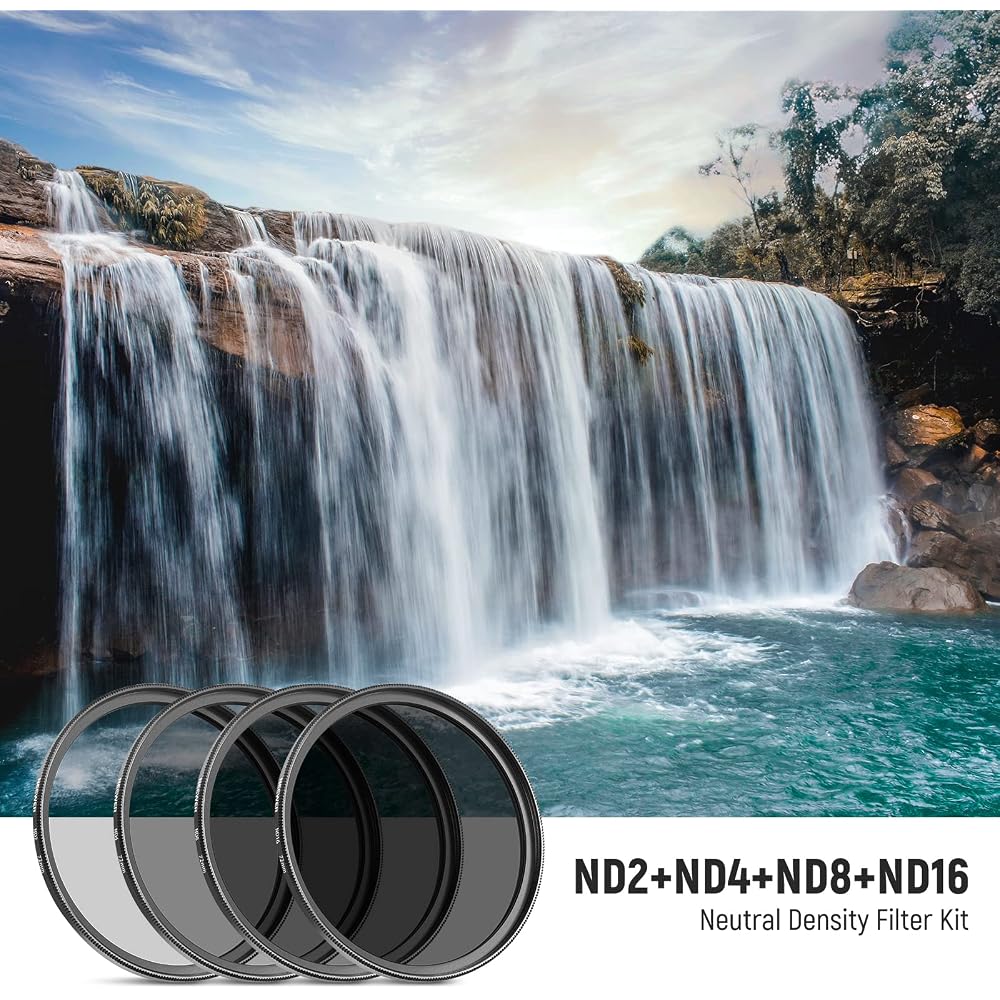 NEEWER 72mm ND Lens Filter Kit: ND2, ND4, ND8, ND16, Lens Cleaning Pen, Filter Pouch, ND Filters and Accessories Kit for DSLR Cameras with 72mm Lenses