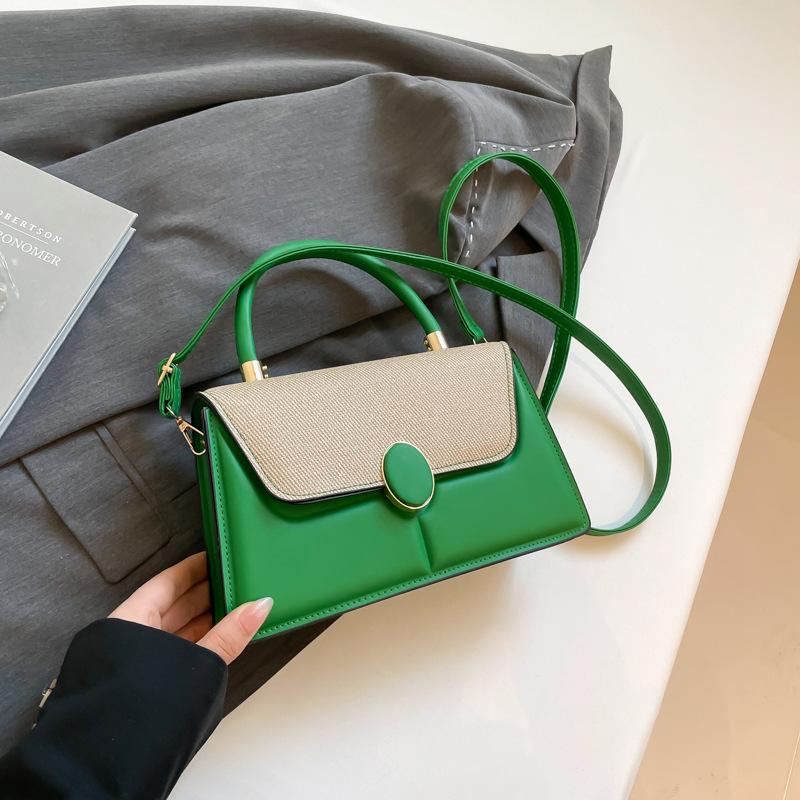 Fashion Bag Cover Contrasting Colors 2025 New Simple Casual Early Spring Foreign Style Women's Shoulder Crossbody Portable Small Square Women's Bag