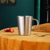 300ml Double-Layer Water Cup 304 Stainless Steel Thermal Coffee Beer Mug With Handle Gold Sliver Heat Insulation Coffee Cup