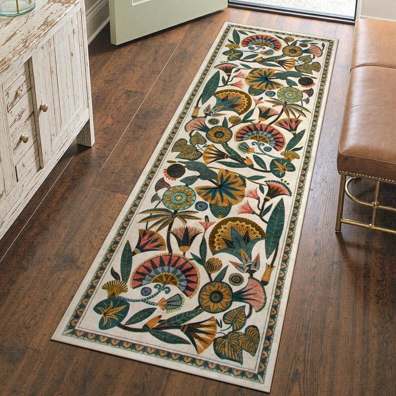 Corridor Carpet Runner Rug Hallway Long Carpets Machine Washable Non-slip Floor Mat Bedside Mats Green Spring Home Decor Rugs